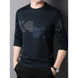 Men's Geometric Pattern Print Sweatshirt - Trendy Graphic Design Crew Neck for Fall/Winter