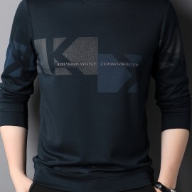 Men's Geometric Pattern Print Sweatshirt - Trendy Graphic Design Crew Neck for Fall/Winter