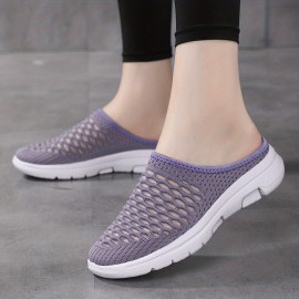 Women's Knitted Shoes, Slip On Breathable Slippers, Women's Footwear