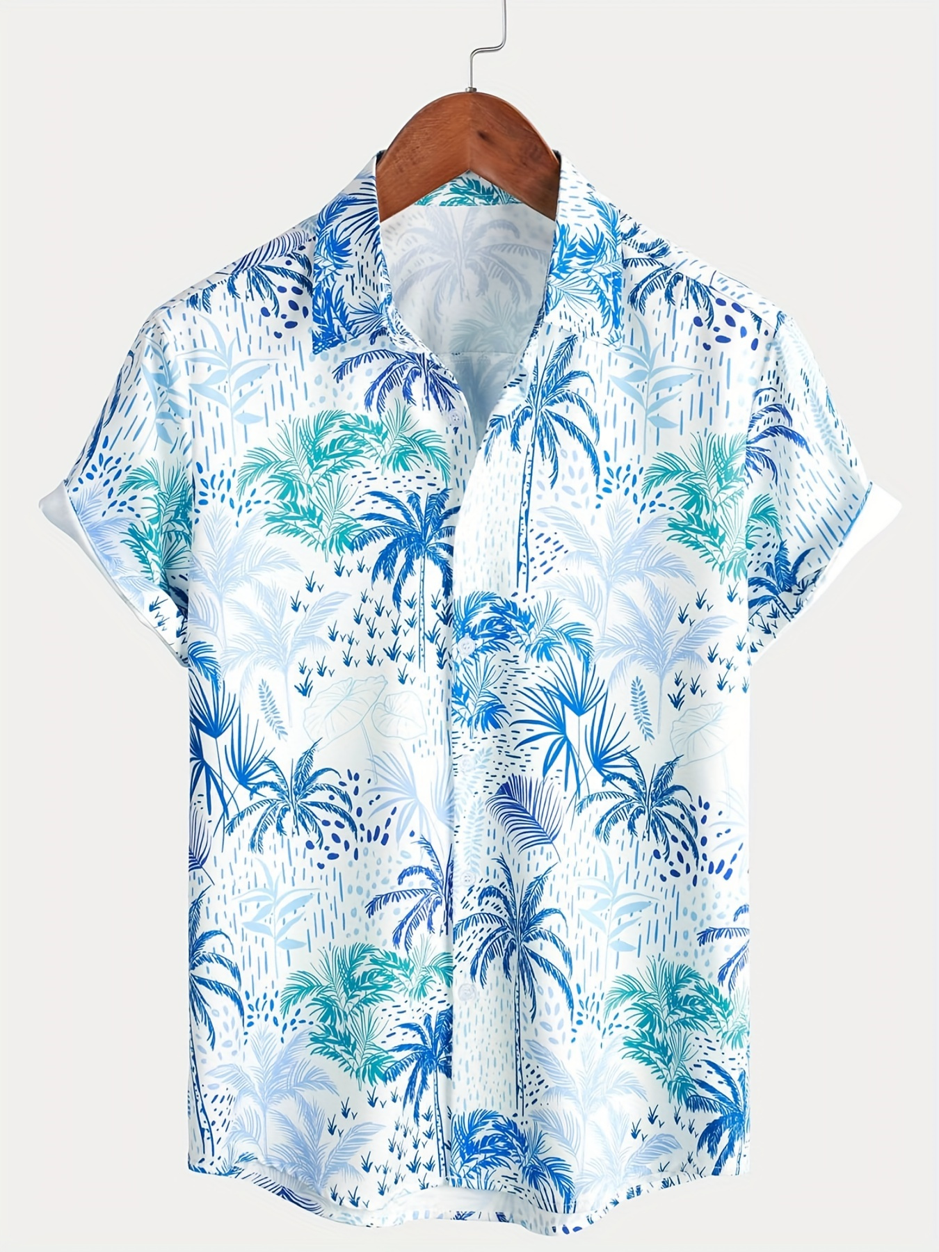 palm trees hawaiian shirts button up short sleeve beach shirts summer casual aloha shirts details 1