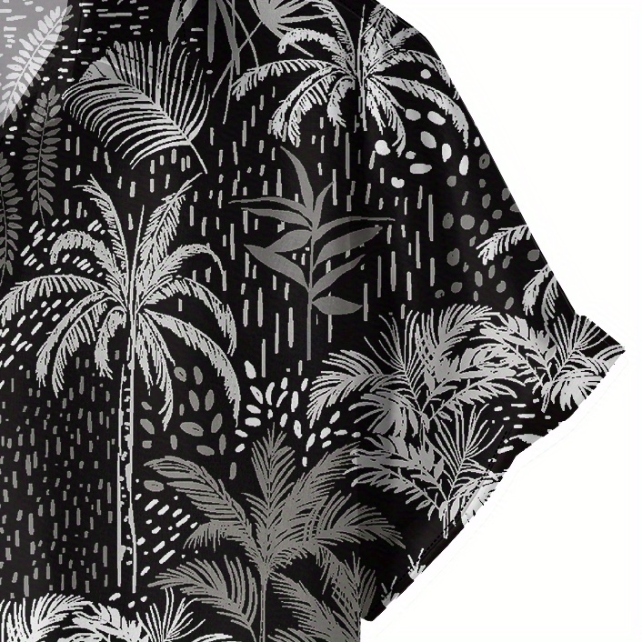 palm trees hawaiian shirts button up short sleeve beach shirts summer casual aloha shirts details 4