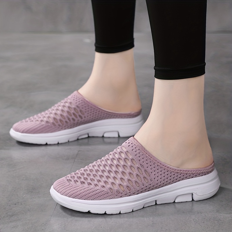 womens knitted shoes slip on breathable slippers womens footwear details 0