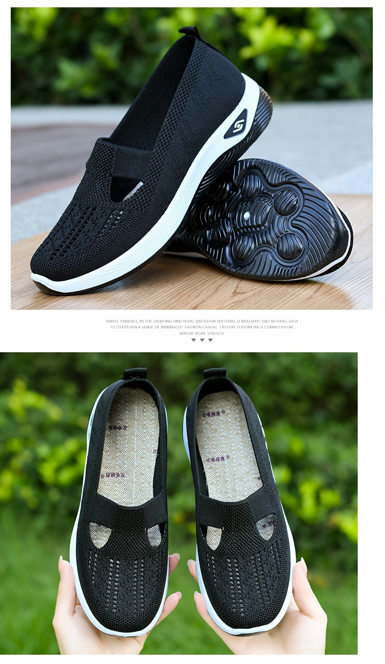 breathable old beijing cloth shoes womens comfortable and breathable soft sole casual womens shoes flat bottom hollow mesh face moms shoes details 3