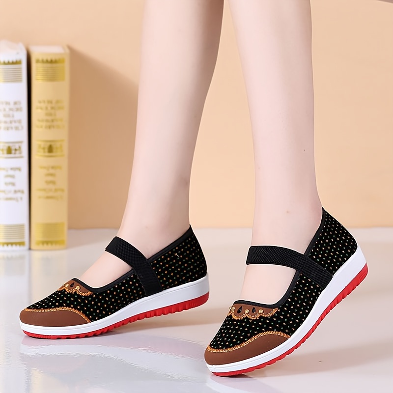 womens solid color comfy shoes ankle band soft sole platform slip on casual shoes low top walking shoes details 4