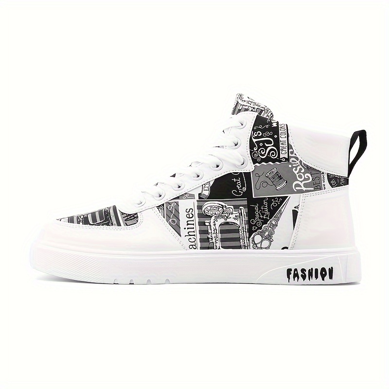 versatile men s shoes board shoes men s high top fashionable details 0